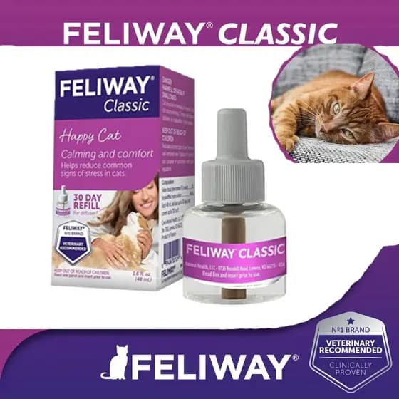 FELIWAY Classic Cat Recarga Eletrônica De Aromaterapia , Reduz Pulverização De Urina De Gato , Vômito , Alivia Ansiedade