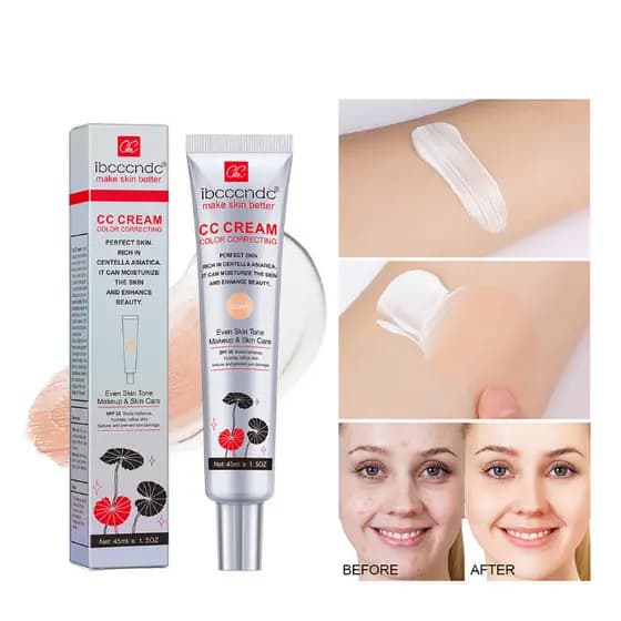 Ibcccndc CC Creme Rosto Centella Asiatica Reparação BB Corretivo Natural Clareamento Fundação Cosméticos