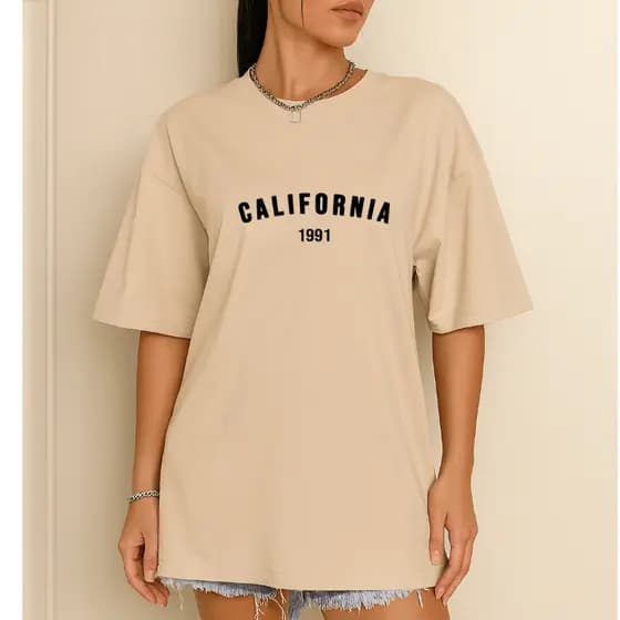 Camiseta Feminina Oversized em Algodão com Estilo Essencial e Conforto Prolongado