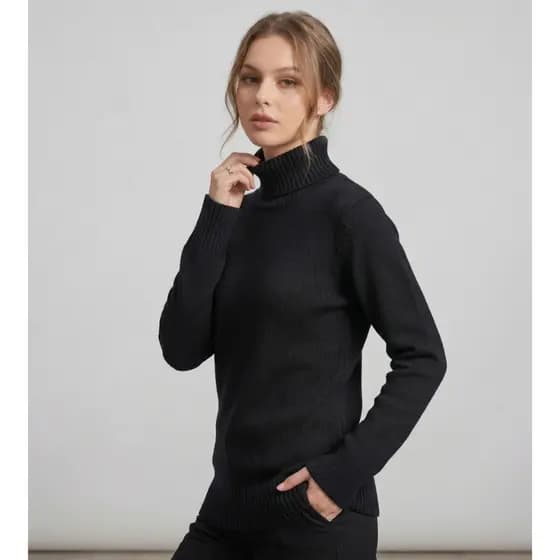 Blusa de Frio Feminina Cacharrel Manga Longa Gola Alta