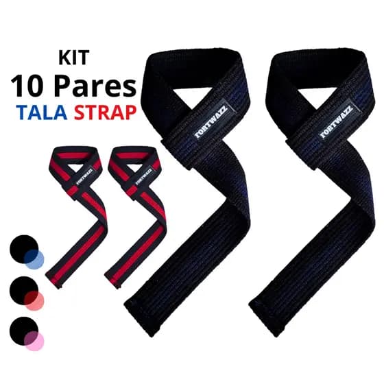 Kit 10 Pares Tala Strap 100% Algodão Academia - Fortwazz ZZ50
