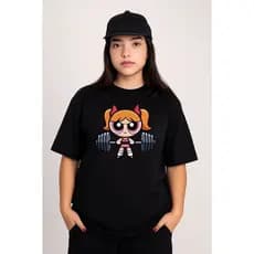 Camiseta T-shirt Feminina Para Academia Estampa Meninas Super Poderosas 100% Algodão Confortável