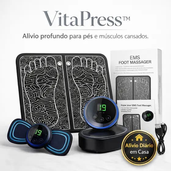 Kit Massagem Completo - Tapete com Massageador Elétrico - Dor nos Pés e Musculares