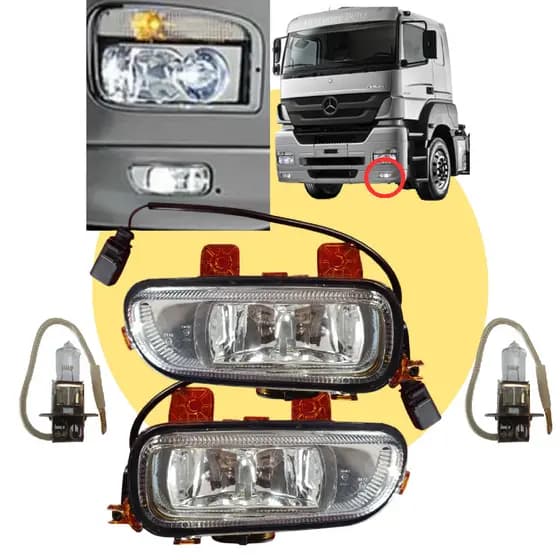 Kit Par Farol De Milha + Par Lâmpadas H3 Mercedes-benz Axor