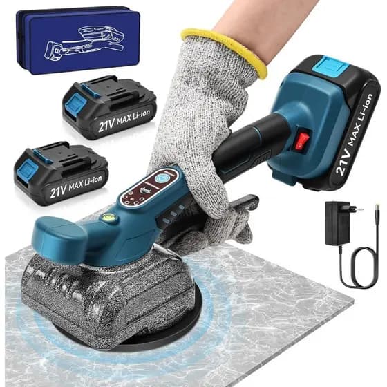 Maquina De Assentar Piso Elétrica Recarregável 5 velocidades ajustáveis Com 2 Baterias 21v Linha Premium