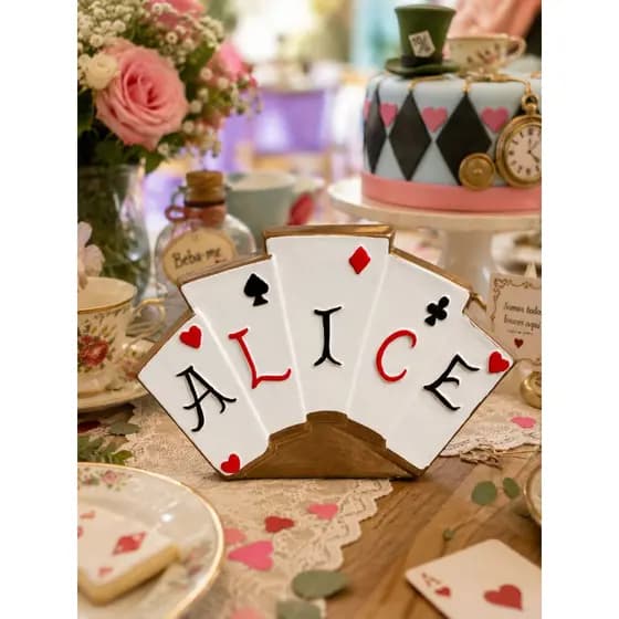 DECORAÇÃO FESTA, TEMA ALICE PAIS DAS MARAVILHAS, CARTA ALICE
