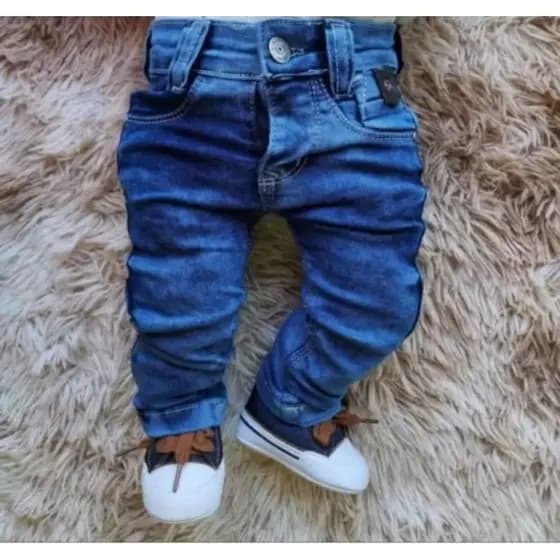 calça jeans com lycra P M G infantil bebê calça jeans recém nascido Tamanho P M G 1 2 3 anos nenê bebê 0 11 meses