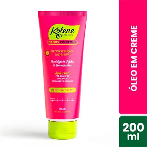Pré-Shampoo Óleo Em Creme Kolene Danos Extremos Reconstrução Nutritiva