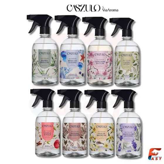 Agua Perfumada para Tecidos Cheirinho para Toalhas Lençol Roupa Gaveta Sofá CASZULO 500ml Via Aroma
