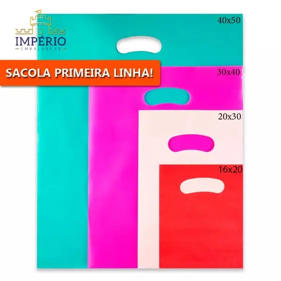 SACOLAS PLÁSTICAS BOCA DE PALHAÇO PARA LOJA - 15X20 - 20X30 - 30X40 - 40x50