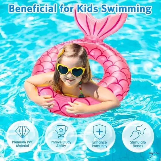 Boia Cintura Rabo de Sereia Infantil Redonda 53 cm Piscina