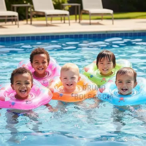 Boia Inflável de Pescoço para Bebê Estabilidade e Conforto Piscina e Banho
