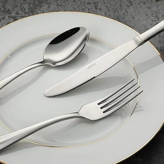 18 Peças Faqueiro Aço Inox , 6 Peças Faca,6 Peças Colher, 6 Peças Garfo