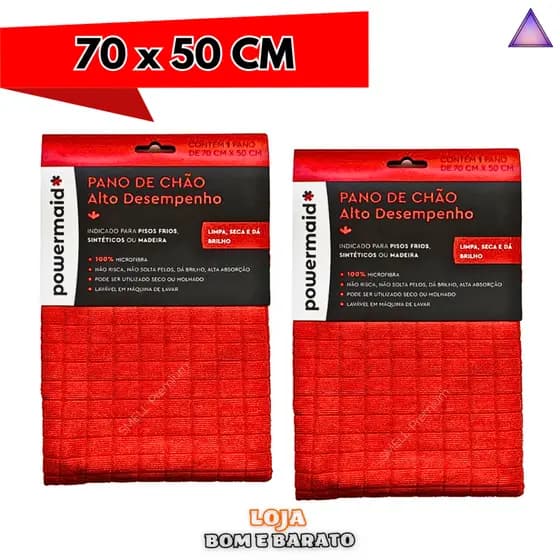 1 ou 2 Unidades de Panos de Chão Microfibra Macio 70x50cm Toalha de Limpeza Gigante Alto Desempenho Powermaid