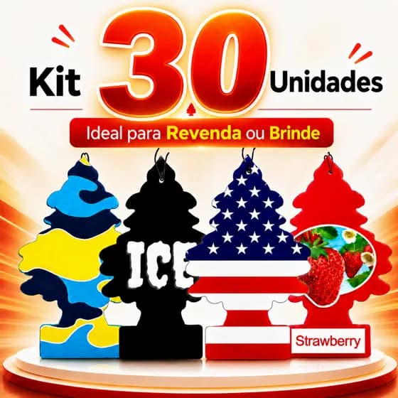 KIT 30 UNIDADES Pinheiros Aromatizante Automotivo Cheirinho para Carro e Ambientes - Revenda- Brinde