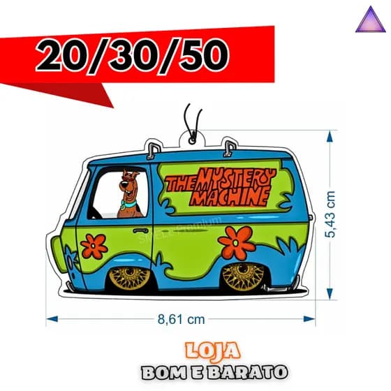 Kit 20/30/50 Unidades Van do Scooby Cheirinho Aromatizante de Carro e Ambiete - Bom e Barato