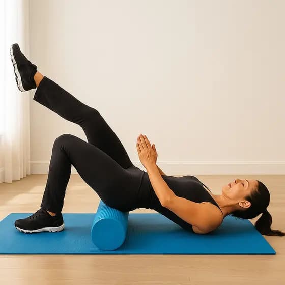 Rolo de EVA Texturizado Azul Pilates Liberação Miofascial Yoga Alongamento Crossfit Musculação