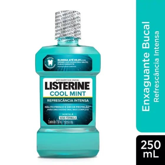 Antisséptico Bucal Listerine Cool Mint Refrescância Intensa Sabor Hortelã 250ml - VENCIMENTO 05/2027