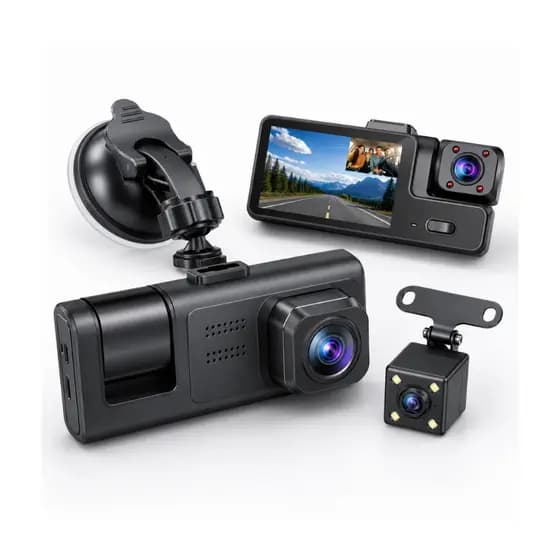 Câmera Veicular carro 3 Lentes Wi-Fi Full HD 1080p Automotiva motorista aplicativo uber 99 taxi