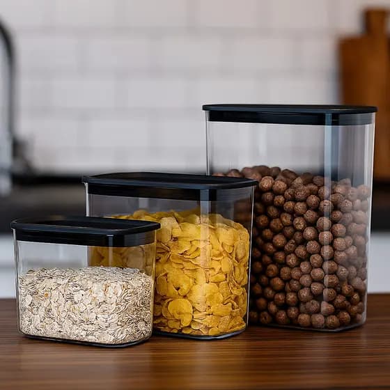 Kit 3 Potes Vasilhas Mantimento Conserva Alimento Guarda Armazena Recipiente Conjunto