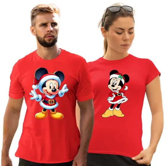 Conjunto Camisas para Casais Kit Camisetas de Natal Combinadinho