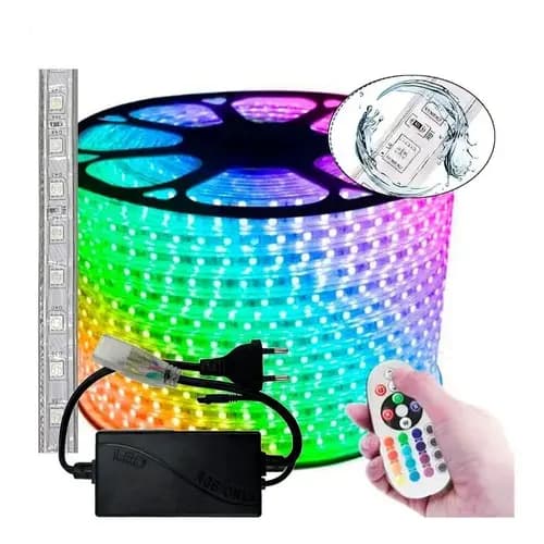 Mangueira Led 5050 Rgb Colorido de 10 a 20 metros com Fonte que Suporta Até 100m