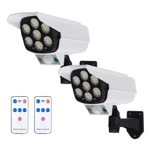 Kit 2 Cameras Fake Área Externa Prova D'agua Chácara Sitio Casa