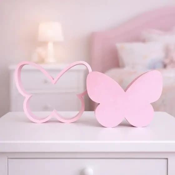 Kit Borboletas Decorativas Quarto Infantil Ninho Cômoda Prateleira Decoração Menina 2 Peças