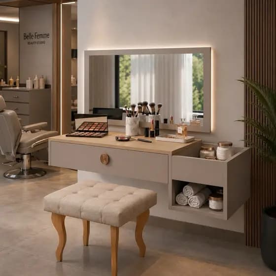 Makeup Bancada Penteadeira Salao Beleza Camarim Suspensa Make Quarto Body Splash Elias - PROMOÇÃO DE LANÇAMENTO
