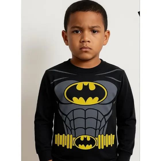 Camiseta Infantil Corpinho Batman Hulk Homem Aranha Flash Manga Comprida