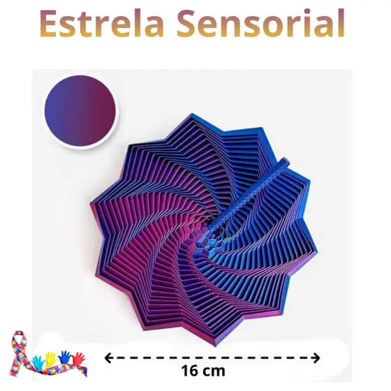 Fidget Estrela Sensorial Expansível Brinquedo Antiestresse Relaxante Depressão Sensorial Rotativo