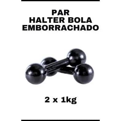 Par de Halter 01Kg - Emborrachado - Academia/Musculação/Fisioterapia