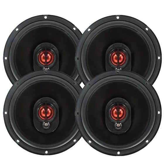 Kit 4 Alto Falantes 6 Pol Bomber 220w Rms BBR6 Triaxial 440w Rms Pico 2 Pares Carcaça Plástica