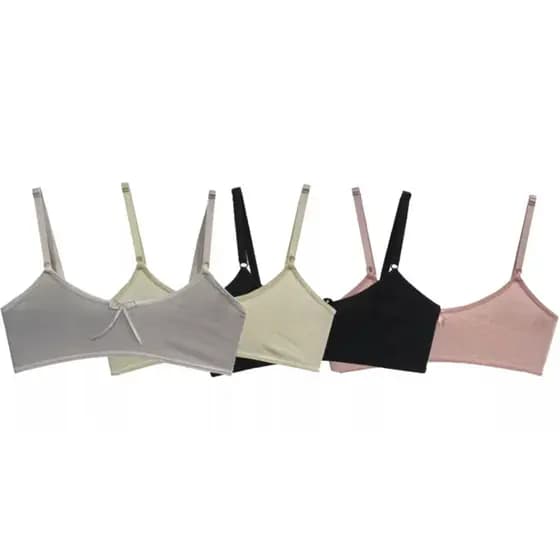 Kit 5 unidades Top Sutiã Menina Moça Com Colchete sem Bojo Conforto Liso