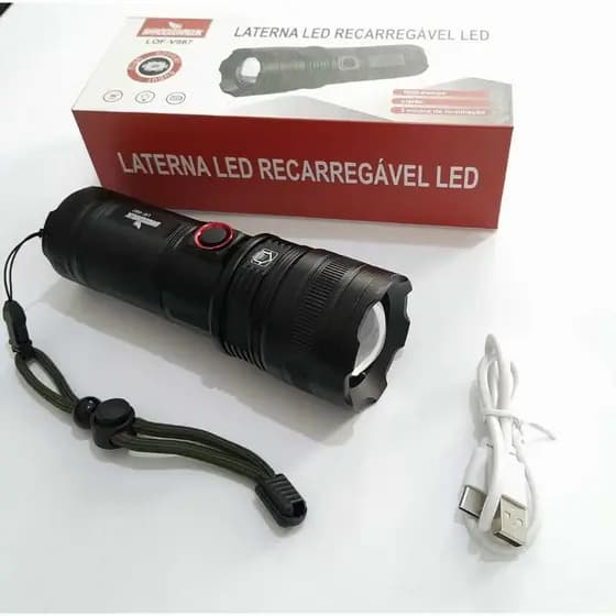 LANTERNA LED RECARREGAVEL SHASOWHAWK LANTERNA 100METROS LANTERNA LOF-V987