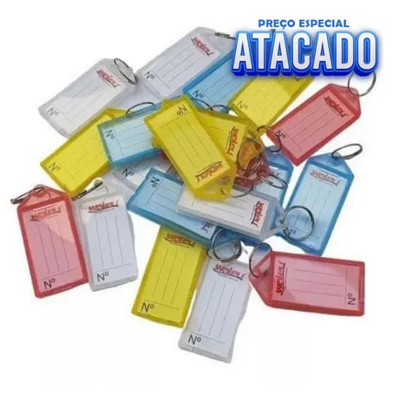 Chaveiro Plástico Com Etiqueta Identificação - Waleu