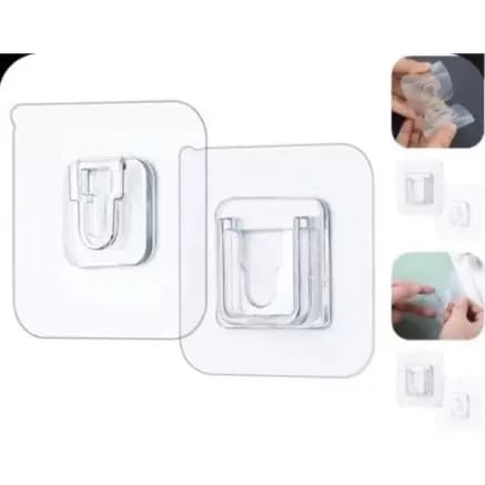 5/10/15 Pares Gancho Adesivo Macho Fêmea Dupla Face Transparente Sem Furos Pregos Para Banheiro E Cozinha