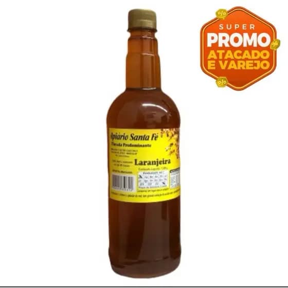 Mel Garrafa Puro 100% Orgânico Florada Laranjeira Ou Silvestre 1,3kg Atacado