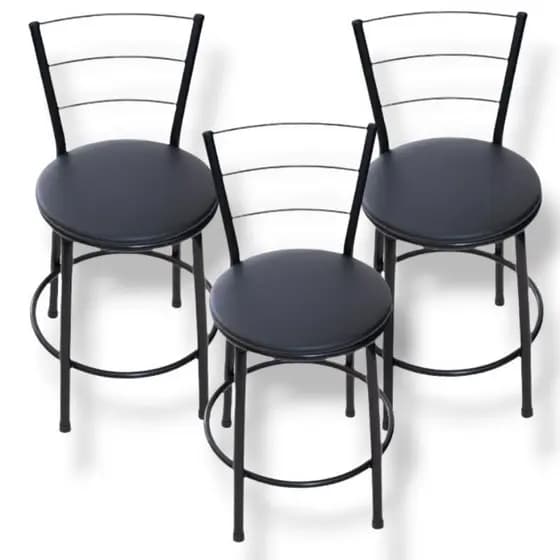 kit 3 banquetas baixa 3 arame preto cozinha bancada balcão área de lazer churrasco promoção
