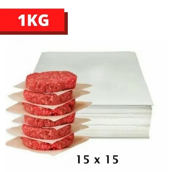 Separador de Hamburguer 15x15 Plastico Interfolhado 1kg - Aprox 800 un