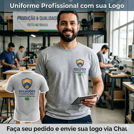 Camiseta Personalizada Para Empresa Mescla Uniforme Profissional Premium Confortável Equipe Sua Logo