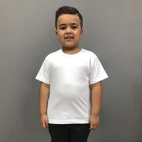 Kit 5 Camiseta Branca Infantil Escola Sublimação Blusa Premium Atacado Uniforme Fabrica
