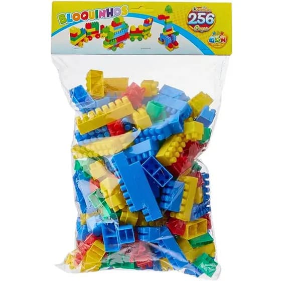 Brinquedo monta monta bloquinhos 256 peças encaixar didático infantil criança menino menina