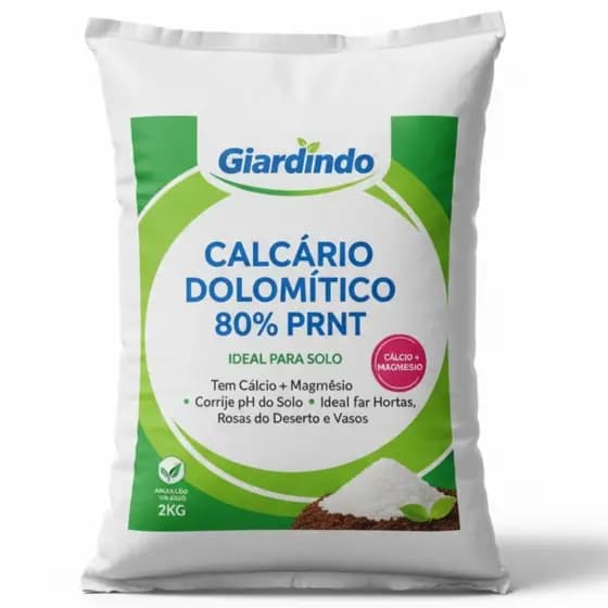 Calcário Dolomítico 80% PRNT Cálcio + Magnésio Corrige pH do Solo Ideal para Hortas Rosas do Deserto