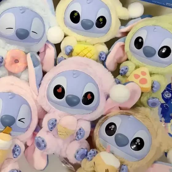 Boneco Chaveiro Stitch Miniso de Pelúcia Surpresa Aleatório Coma Algo Antes Do Sono- Envio Imediato