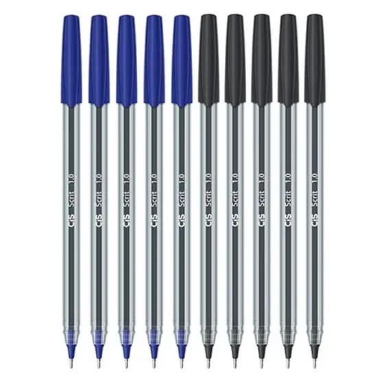 Kit Caneta Cis Scrit Ponta Agulha 0.7mm - Corpo Transparente ENEM