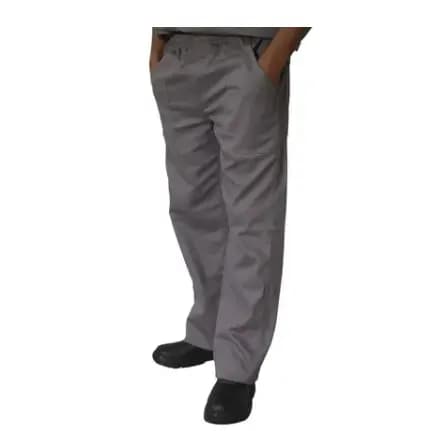 Calça Brim Cinza Elástico Uniforme