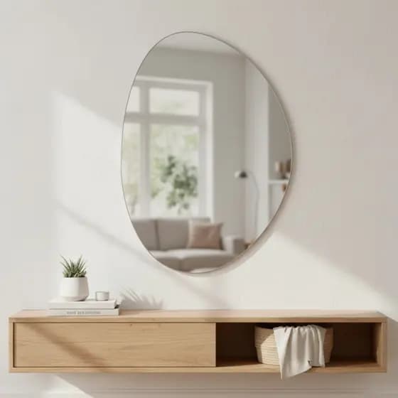 Espelho grande de parede organico para Banheiro e sala moderno Pinterest Dupla face Ellena Demoglass