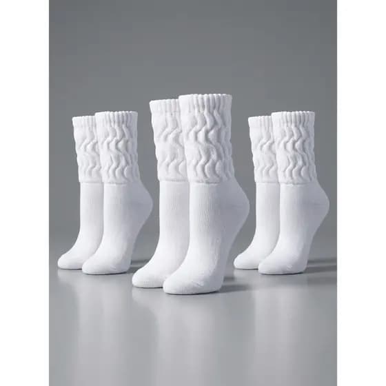 Kit 3 Pares Meias Aeróbica Brancas Fitness Academia Yoga