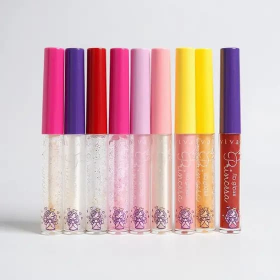 Kit C/20 Lip Gloss Princesas Vivai Infantil | Brilho Mágico, Aroma Delicioso e Diversão Garantida